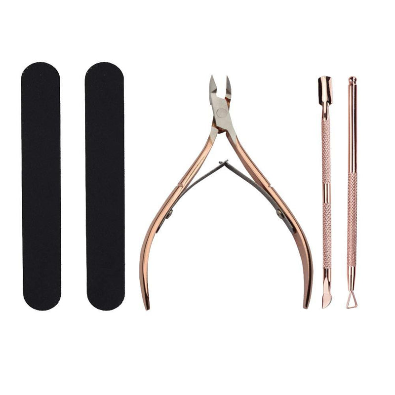 Mea Tira 4-IN-1 Multi-functional Manicure AMD Pedicure Tool,Cuticle Trimmer withCuticle Pusher,Salon Ievel Cuticle RemoverCuticle Nippers,Professional Stainless SteelCuticle Cutter (Rose Gold) rose gold - BeesActive Australia