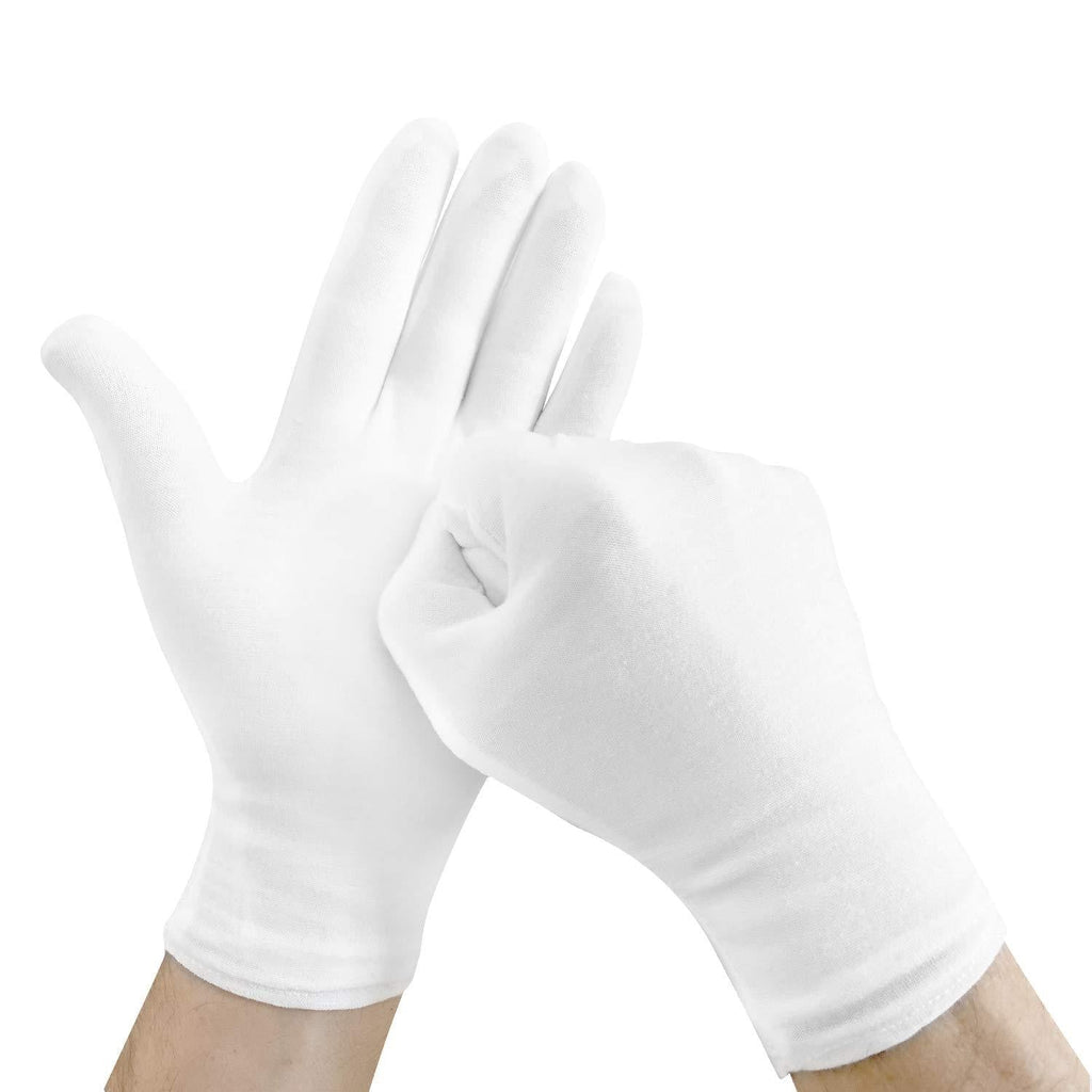 24 pcs (12 Pairs) White Cotton Gloves for Dry Hands, SPA Gloves Inspection Gloves Coin/Jewelry. - BeesActive Australia