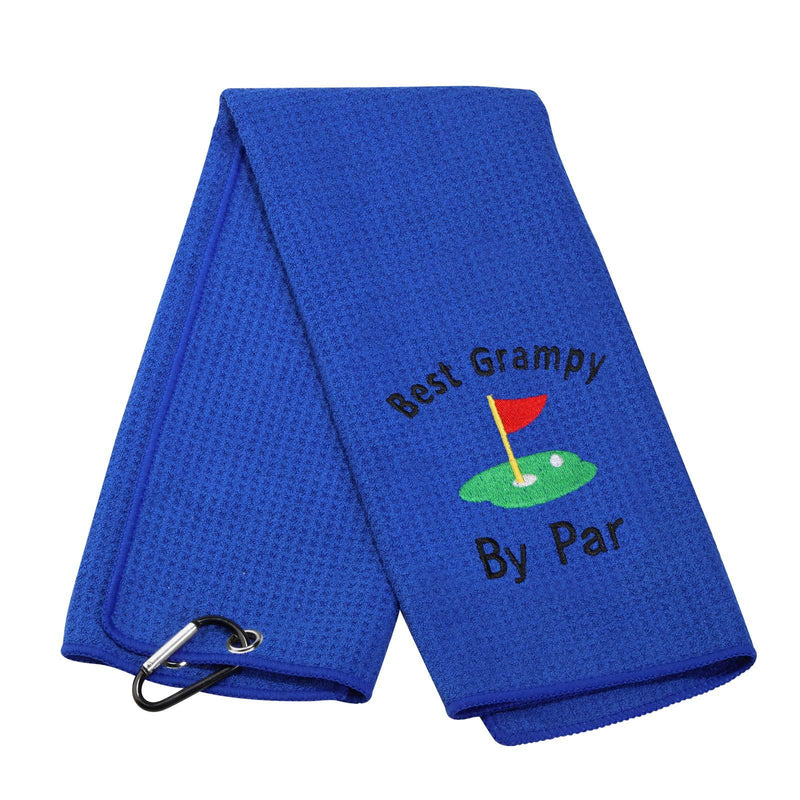 LEVLO Dad Golf Towel Embroidered Golf Towel Gift Golf Father Gift Best Pops / Grampy / Papaw /Opa by Par Golf Towel with Clip (Best Grampy) Best Grampy - BeesActive Australia
