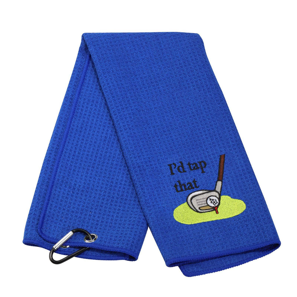 LEVLO Embroidered Golf Towel Gift Golf Lover Gift I'd Tap That Funny Golf Towel with Clip Gift for Men/Women - BeesActive Australia