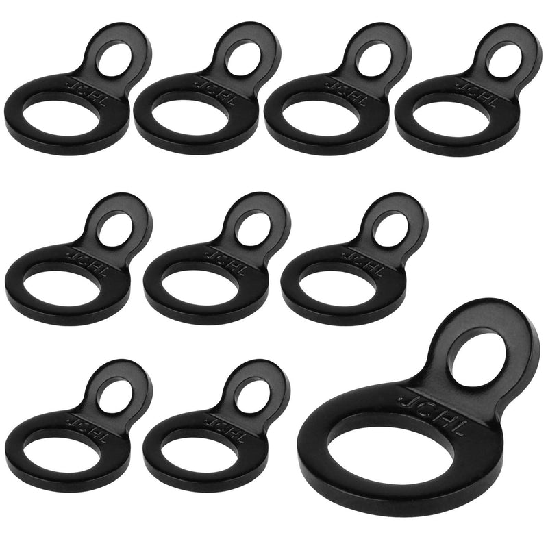 JCHL Tie Down Strap Rings Dirt Bike Stainless Steel Multi-Purpose Tie Down Anchor Strapping Hooks for Mounting in The Garage, Work Shop, Truck, Trailer, Golf Cart, Fence Black (10-Pack) 10-Pack - BeesActive Australia