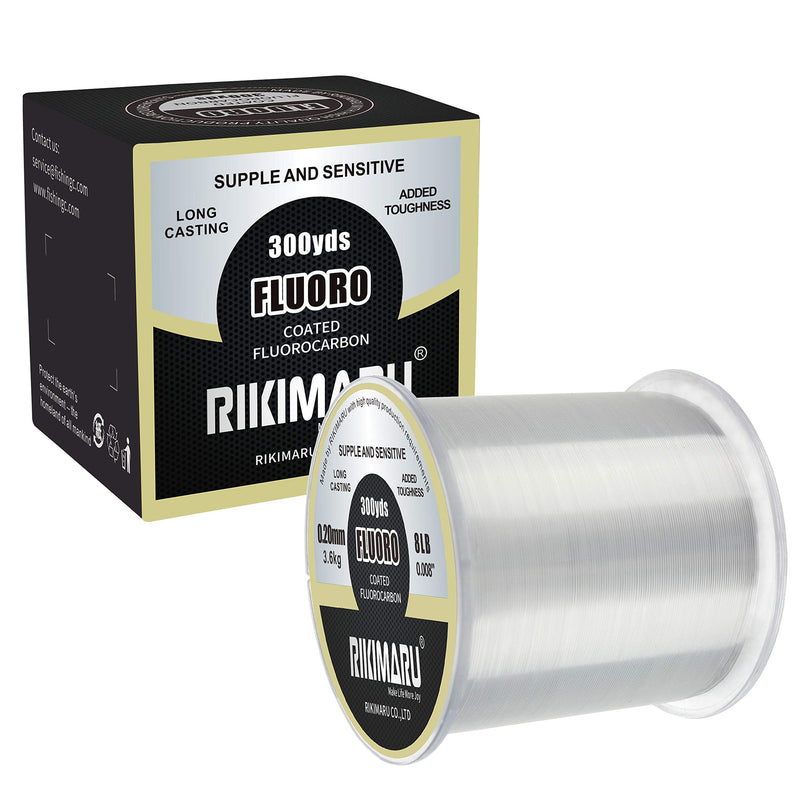 RIKIMARU Fluoro Fishing Line, 100% Soft Fluorocarbon Coated Fishing Line clear 10LB/0.28mm/1200Yds - BeesActive Australia