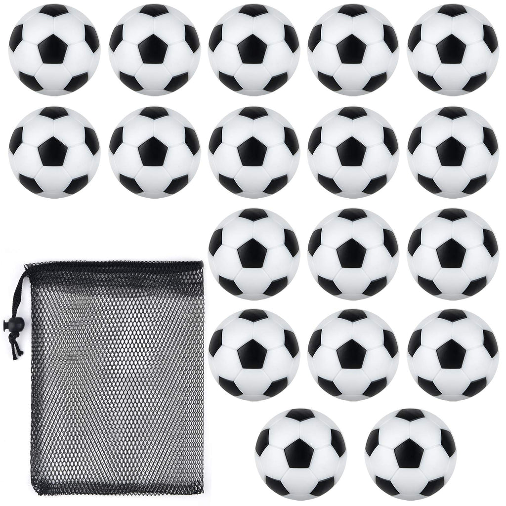 Coopay 18 Pieces 32mm Foosball Balls Table Football Soccer Replacement Balls Multicolor Official Tabletop Game Balls with a Black Drawstring Bag black/ white pentagon - BeesActive Australia
