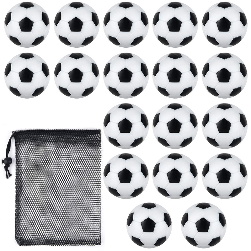 Coopay 18 Pieces 32mm Foosball Balls Table Football Soccer Replacement Balls Multicolor Official Tabletop Game Balls with a Black Drawstring Bag black/ white pentagon - BeesActive Australia