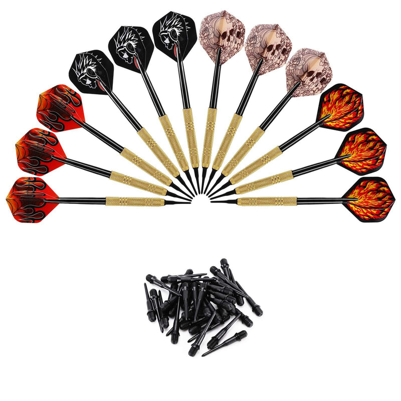 Accmor 12 Pcs Soft Tip Darts, 14g Plastic Tipped Dart, Attach Extra 36 Black 2BA Replacement Tips, Soft Tip Darts for Electronic/Plastic Dartboard - BeesActive Australia