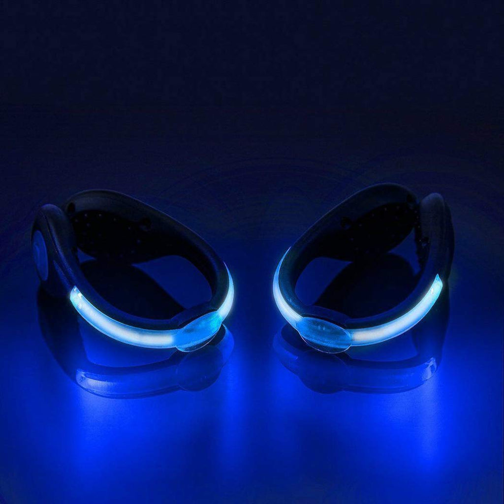 Gortin LED Shoe Clip Lights Glow Safety Light with Batteries High Visibility Reflective Running Gear for Running, Jogging, Walking, Spinning or Biking Pack of 2 Blue - BeesActive Australia