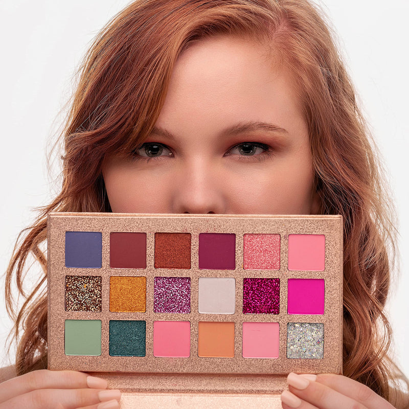 EpiLynx by Dr. Liia Eye Shadow Palette - 18 Blendable and Highly Pigmented Shades - Includes Matte and Sparkle Colors for All Occasions - Gluten Free Vegan 18 Colors - Variety - BeesActive Australia