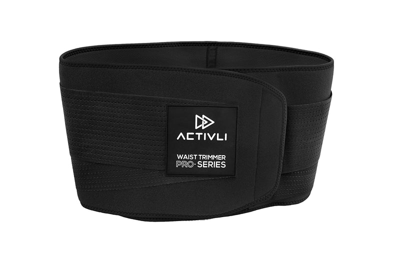 ACTIVLI Waist Trimmer Lumbar Support Belt for Men & Women - A Perfect Stretchable and Breathable Stomach Slimmer (Black, S-M) - BeesActive Australia
