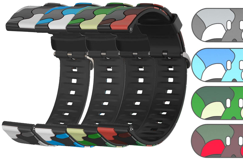 TenCloud 4-Pack Bands Compatible with Lintelek ID205L/ ID205S/ ID205U Smart Watch Bands Replacement Silicone Straps 19MM No Fading Camo Wristbands for ID205L - BeesActive Australia