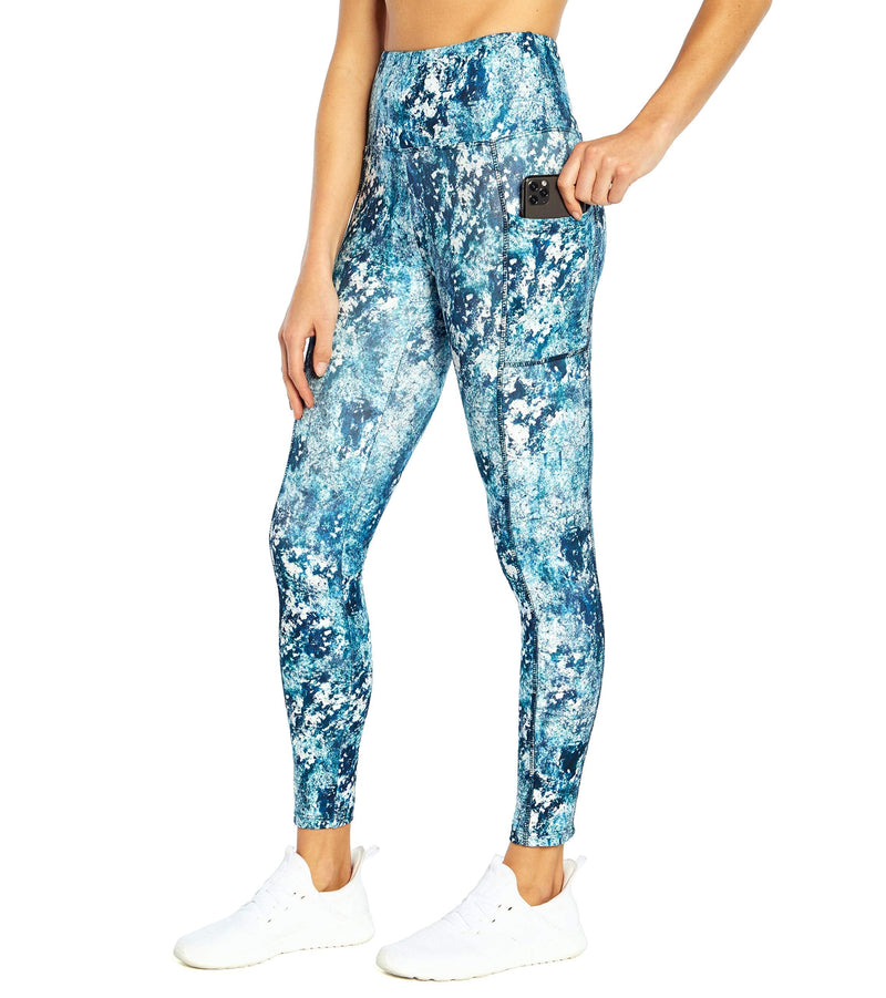 Bally Total Women's High Rise Pocket Ankle Legging Large Arctic Camo Crystals - BeesActive Australia