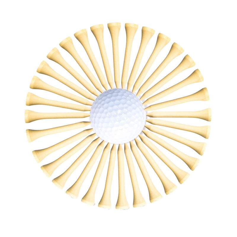 HUDA 100PCS Golf Tees Durable Bamboo Tees, Less Friction Wood Tees Training for Golfer Professional Natural Wood Golf Tees Include 2-3/4in，3-1/4in，2-1/8 in Size and 2PCS Golf Marker - BeesActive Australia