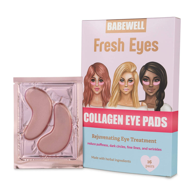 BABEWELL Fresh Eyes Collagen Rose Gold Eye Pads Mask-(16 Pairs) Reduce Dark Circles, Wrinkles, Puffy Eyes, Improve Elasticity and Moisturize - BeesActive Australia