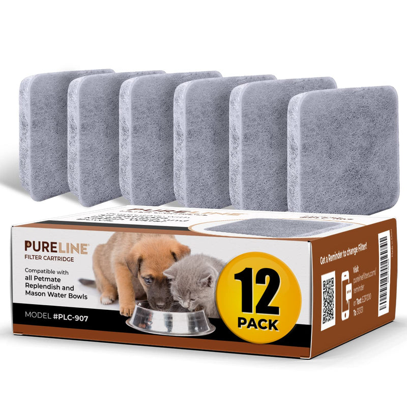 PureLine Petmate Replendish Water Filter Replacement, Also Compatible with Petmate Mason and Petmate Replendish and Mason Gravity Waterer Bowls. with Advanced Filtration (12 Pack) - BeesActive Australia