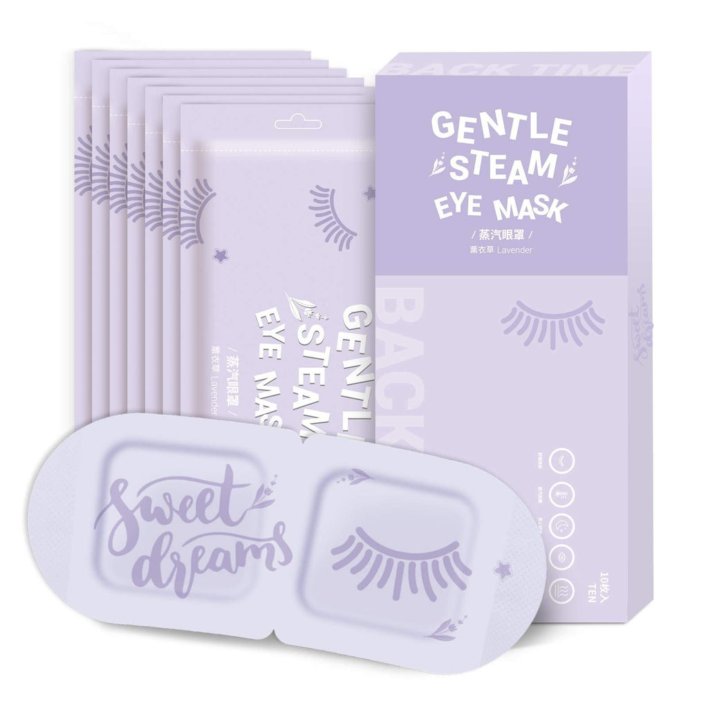 Gentle Steam Eye Mask Heated Eye Mask Relieve Eye Fatigue Warm Eye Compress Disposable Eye Mask for Dry Eyes 10 Packs(Lavender) Lavender - BeesActive Australia