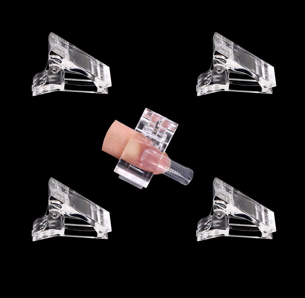 UUYYEO 10 Pcs Clear Plastic Nail Tips Clips Finger Extension Clip Manicure Nail Art Tool for Quick Building Nail - BeesActive Australia