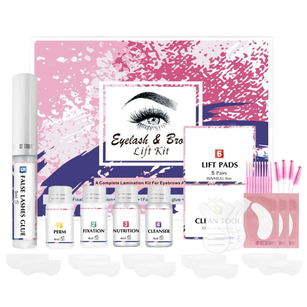 Luxsea 2 in 1 Lash & Brow Lift Lamination Kit Professional Eyebrow 3D Perming DIY Brow Lash Lift Kit for Semi-Permanent Fuller Eyebrow Styling Curled Lashes Lash Extension Supplies - BeesActive Australia