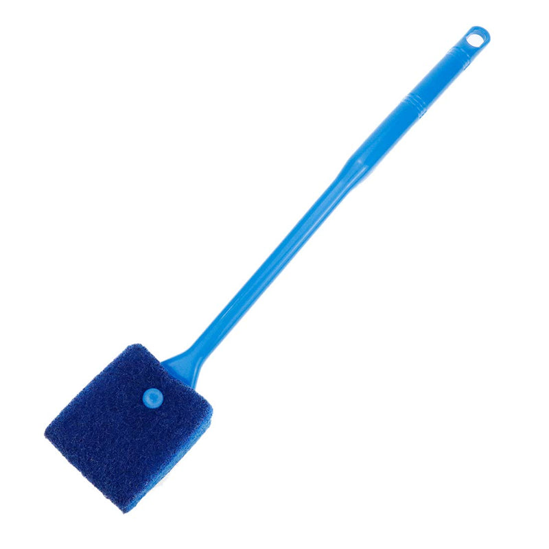 Quluxe 15.74 Inch Aquarium Algae Scraper Double Sided Sponge Brush Cleaner, Long Handle Fish Tank Scrubber for Glass Aquariums and Home Kitchen- Blue - BeesActive Australia