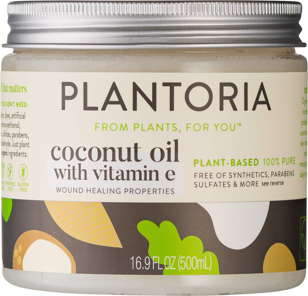 Plantoria Plant Based Organic Coconut Oil With Vitamin E | Nourishing Hydrating Pure Natural Vegan Coconut Oil For Skin | Moisturize Skin, Heal Wounds & Battle Pesky Skin Issues With Coconut Oil Cream - BeesActive Australia