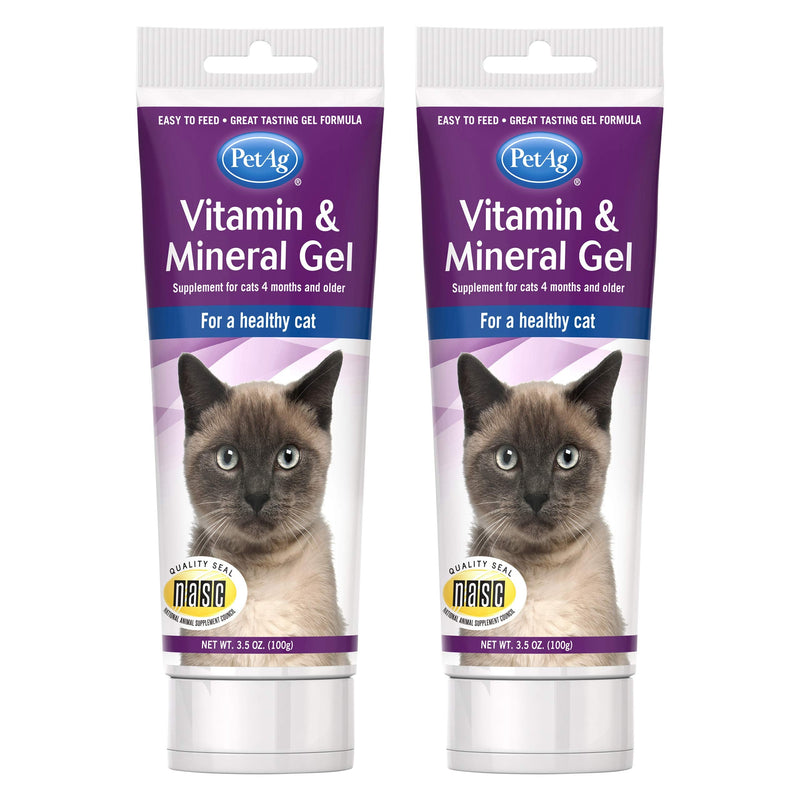 PetAg Vitamin and Mineral Gel Supplement - Immune Support for Cats - Contains Vitamin D and Zinc - 3.5 oz - 2 Pack - BeesActive Australia