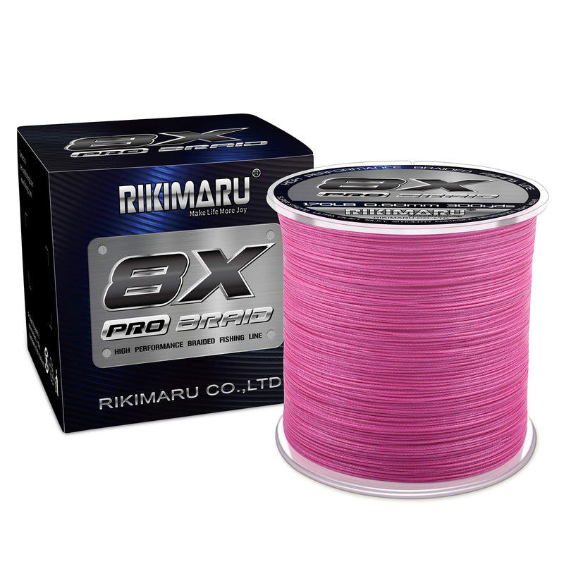 Rikimaru 8X Pro Braid Fishing Line 6LB-170LB, 300yds-1000yds Fluo-Green,Lemon Yellow,Plum Pink Plum Pink 10LB(0.12mm)-1000Yds - BeesActive Australia
