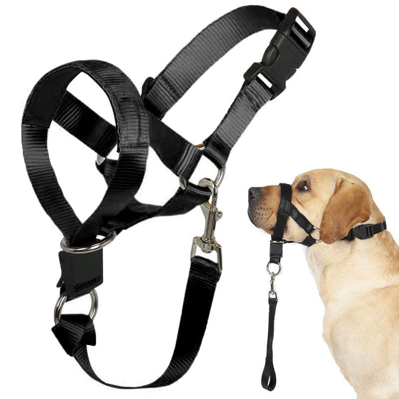 Dog Head Collar, No Pull Training Tool for Dogs on Walks, Includes Free Training Guide, Soft Padding, 5 XL Black - BeesActive Australia