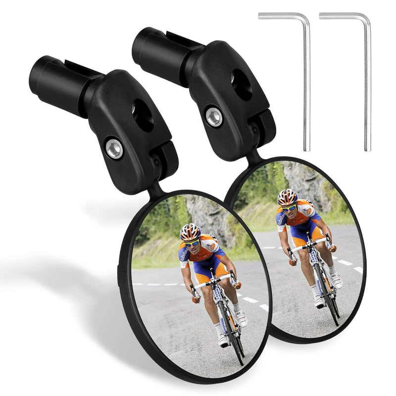 EEEKit Bike Mirror, 1 Pair HD Wide Angle Bicycle Cycling Rear View Mirror, Adjustable Handlebar Safe Convex Mirror for MTB Road Folding Bike Ebike - BeesActive Australia