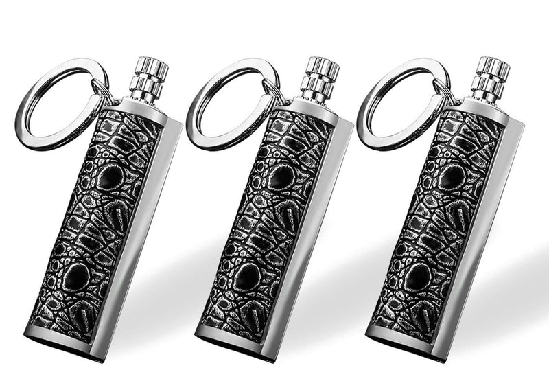 3 Pack Dragon's Breath Immortal Lighter with 2 cotton core, Keychain Flint Metal Matchstick Fire Starter, Permanent Match for Emergency Survival Mountaineering Camping Hiking (Fuel Not Included) black - BeesActive Australia