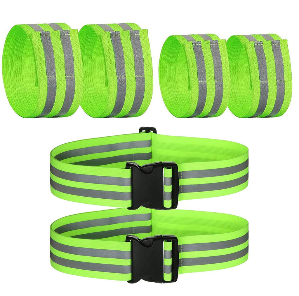 Inboat 6 Pieces Reflective Running Gear, Reflective Bands for Wrist, Arm, Ankle,Leg. High Visibility Reflective Gear for Night Walking, Cycling and Running. Safety Reflector Tape Straps. - BeesActive Australia