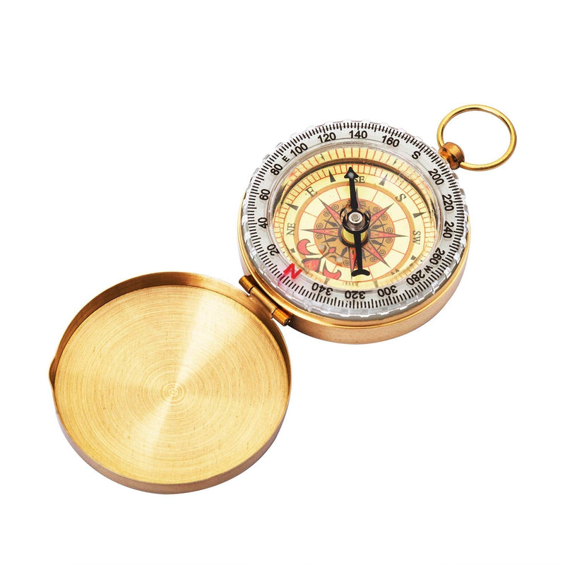 Bahfir Camping Survival Compass Metal Pocket Compass Kids Compass for Hiking Camping Hunting Outdoor Military Navigation Tool 1 Pack - BeesActive Australia
