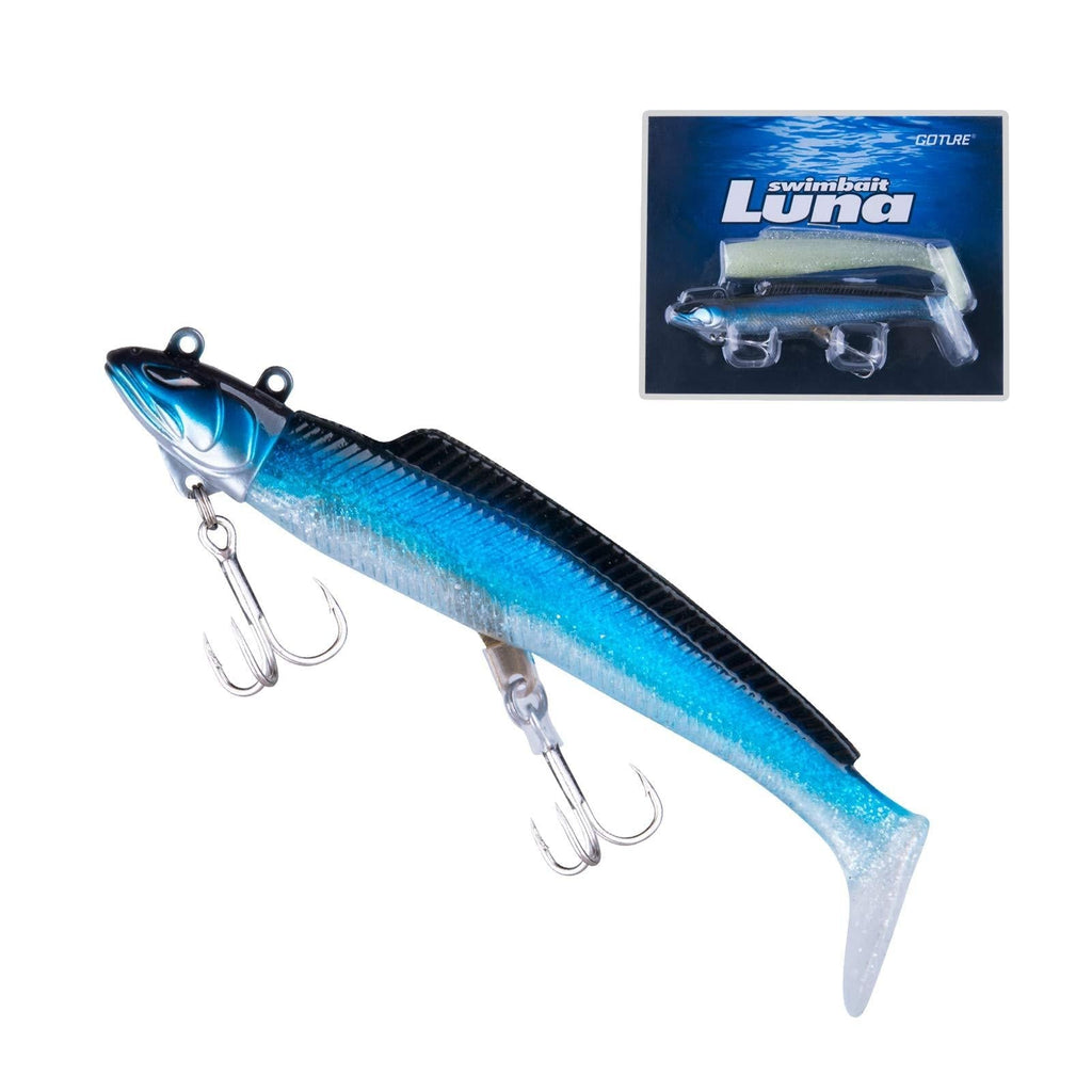 Goture Needlefish Soft Lures, Lead Head Jigs with Pre-Rigged Ultra-Sharp Realistic Swimbait for Trout Pike Walleye Saltwater/Freshwater Fishing Blue A /4.13’’ - 3/4 oz - BeesActive Australia