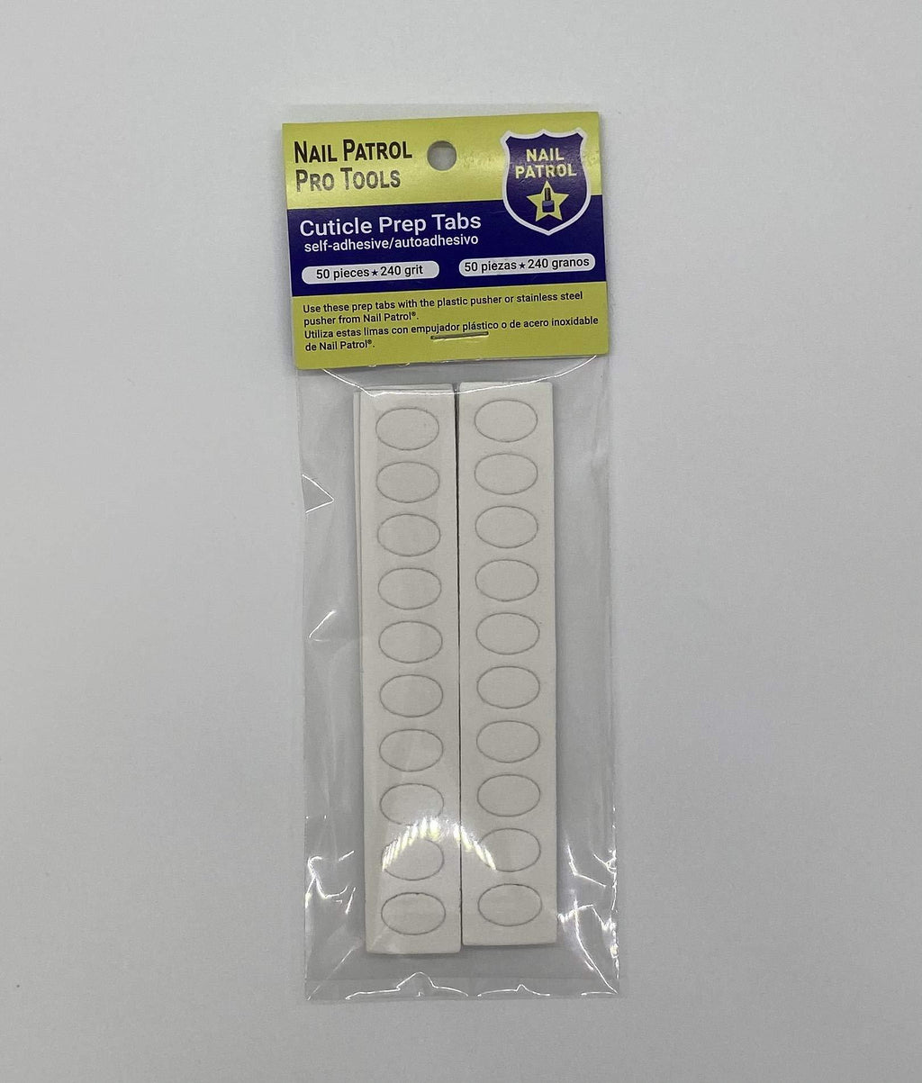 Nail Patrol Pro Tools Cuticle Prep Tabs 240 grit fine white color 50pcs - BeesActive Australia