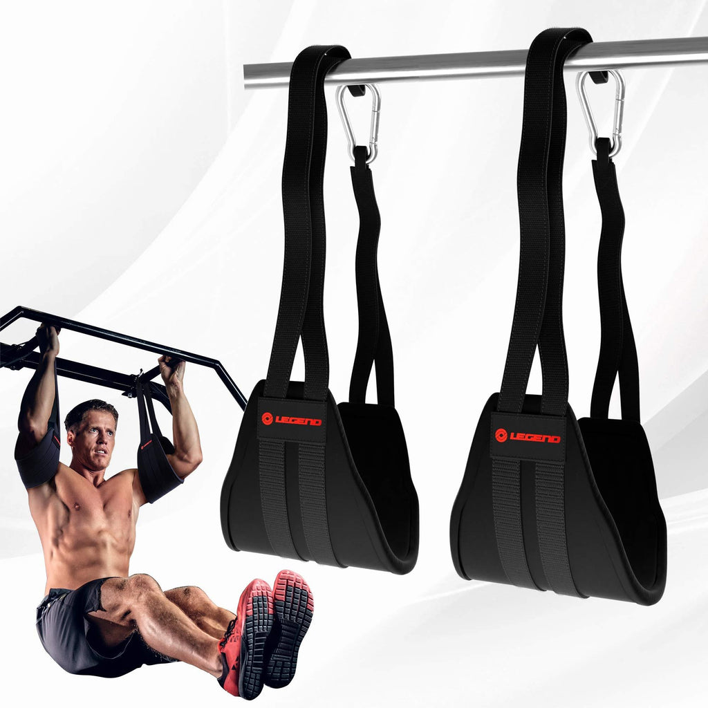 Legend Premium Hanging Ab Straps Pair for Abdominal Muscle Building Exercises for Men & Women. Heavy-Duty, Wear-Resistant & Comfortable Foam Padded Leg Raise Slings for Pull Up Bars - BeesActive Australia