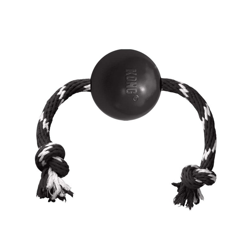 KONG Extreme Black Ball w/Rope Dog Toy Large (Pack of 1) - BeesActive Australia