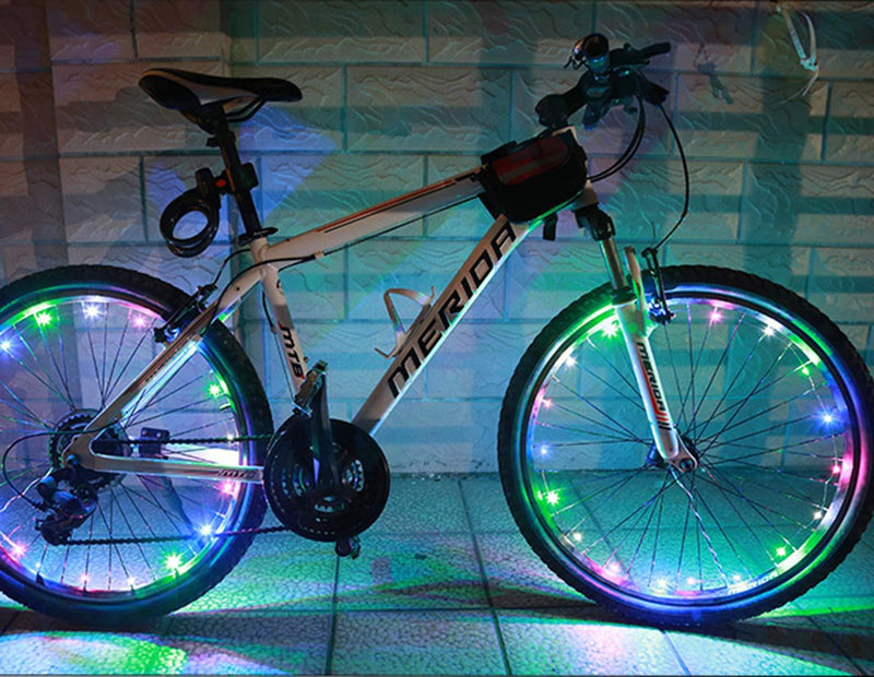 OUTLEYNY Bicycle Spoke Lights LED Bike Wheel Lights Waterproof Safety Warning Tire Strip Light for Night Riding Rainbow-1 Tire - BeesActive Australia