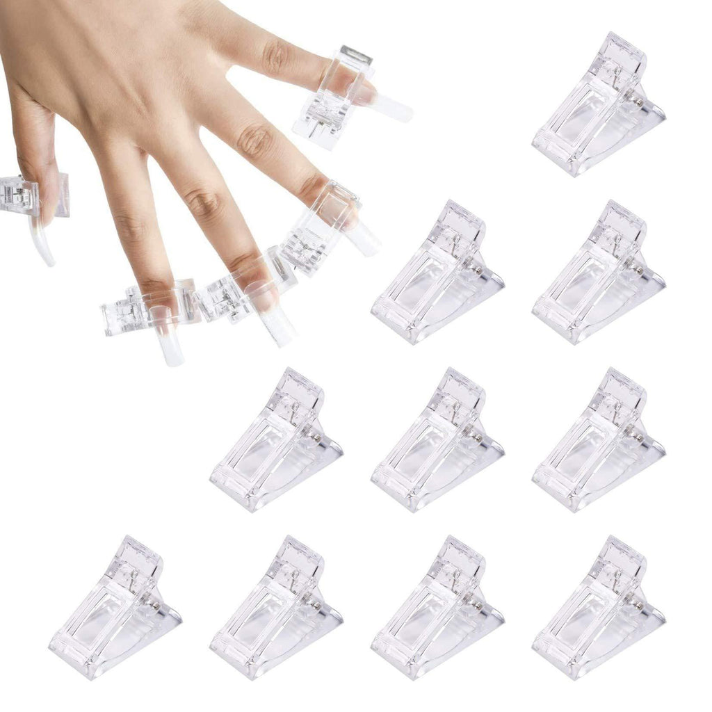 Nail Tips Clip for Quick Building Polygel nail forms Nail clips for Finger Nail Extension UV LED Builder DIY Manicure Nail Art Tool 10 PCS - BeesActive Australia