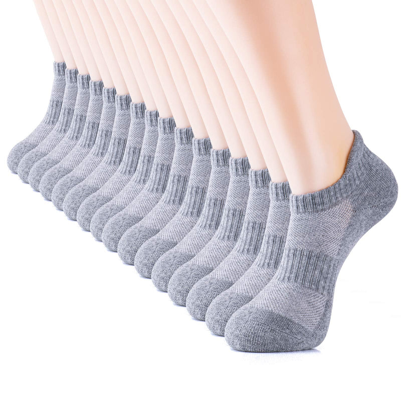 IDEGG 8 Pairs Ankle Performance Athletic Running Socks Low Cut Sports Tab Socks for Women and Men Grey Medium - BeesActive Australia
