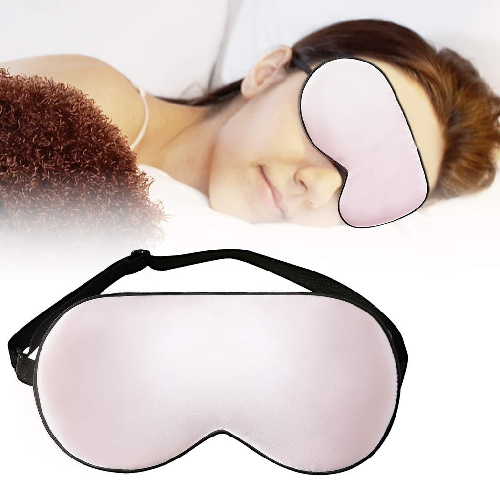 Silk Sleep Mask & Blindfold, Summer Cool, Mulberry Silk Eye Mask with Elastic Strap Relieving Eye Fatigue and No Stimulation, Soft Eye Cover Eyeshade for Night Sleeping, Nap & Travel (Pink) Pink - BeesActive Australia