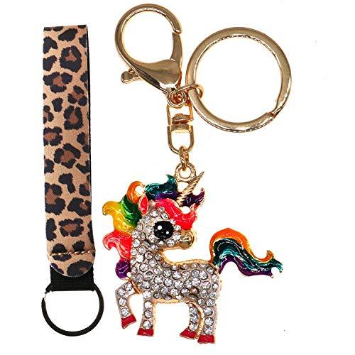 LLAMEVOL Gifts for Women Gilrs Unicorn Cute Keychain Wristlet Keychain Horse Bling Keychain Crystal Keychains Detachable Gold Keychain Pendant Metal and Rhinestone Mom Keychain Holder Set - BeesActive Australia