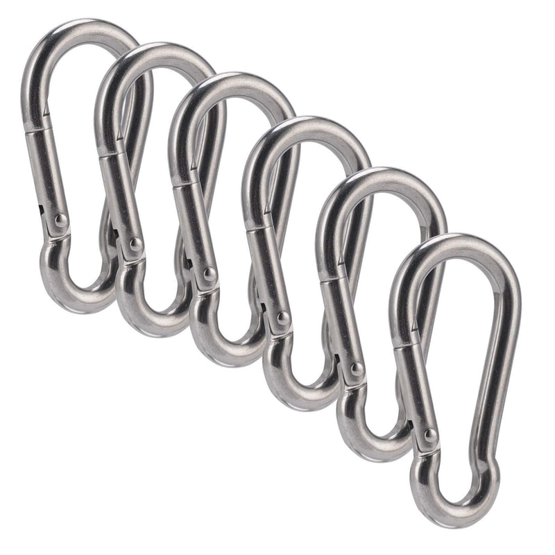 HOUKITS Spring Snap Hook Carabiner Clips 304 Stainless Steel 2.36 Inch M6x60mm - BeesActive Australia