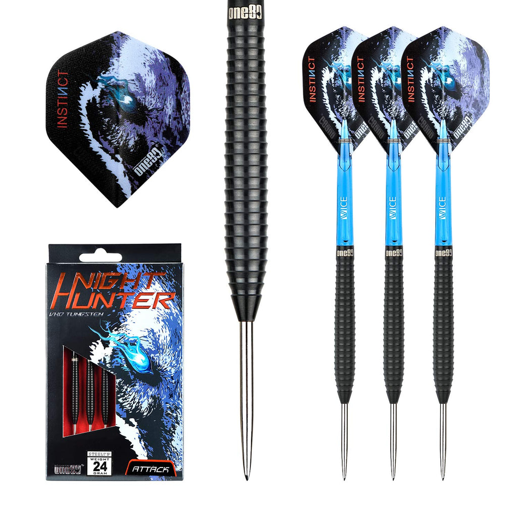 ONE80 90% Tungsten Steel Tip Darts Sets Chameleon, Night Hunter Professional Darts Set Attack 22g - BeesActive Australia