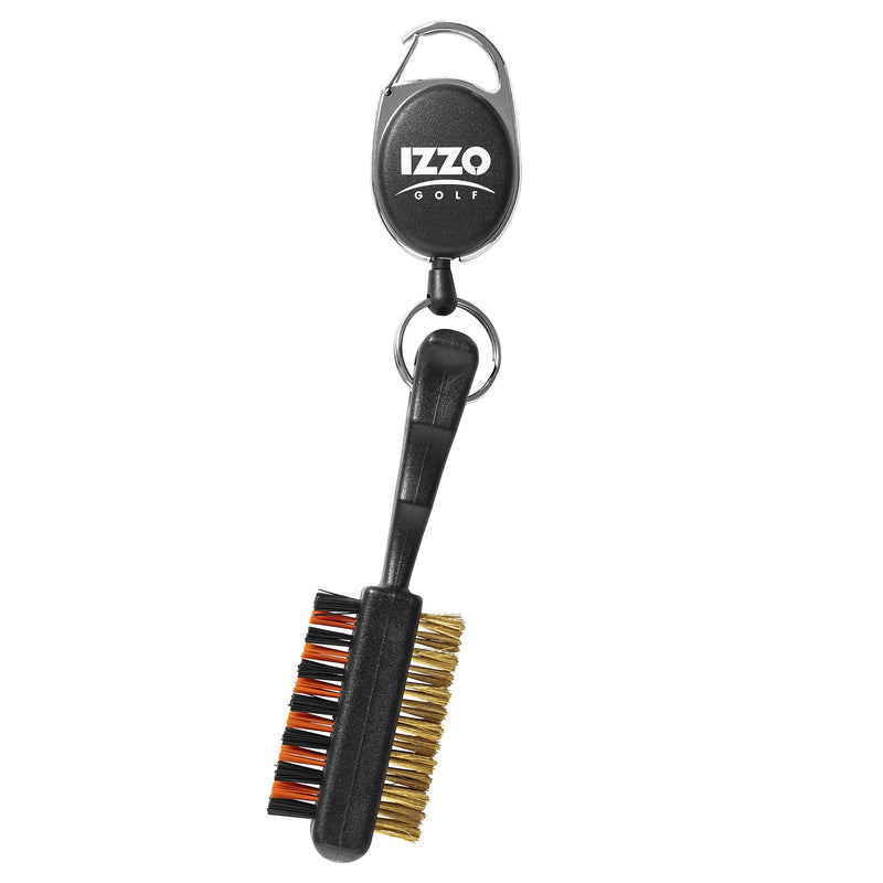 Izzo Golf Double Sided Golf Club Brush - Includes Golf Club Scrub Brush, Golf Club Groove Cleaner & Retractable Zinger for Golf Bag - BeesActive Australia