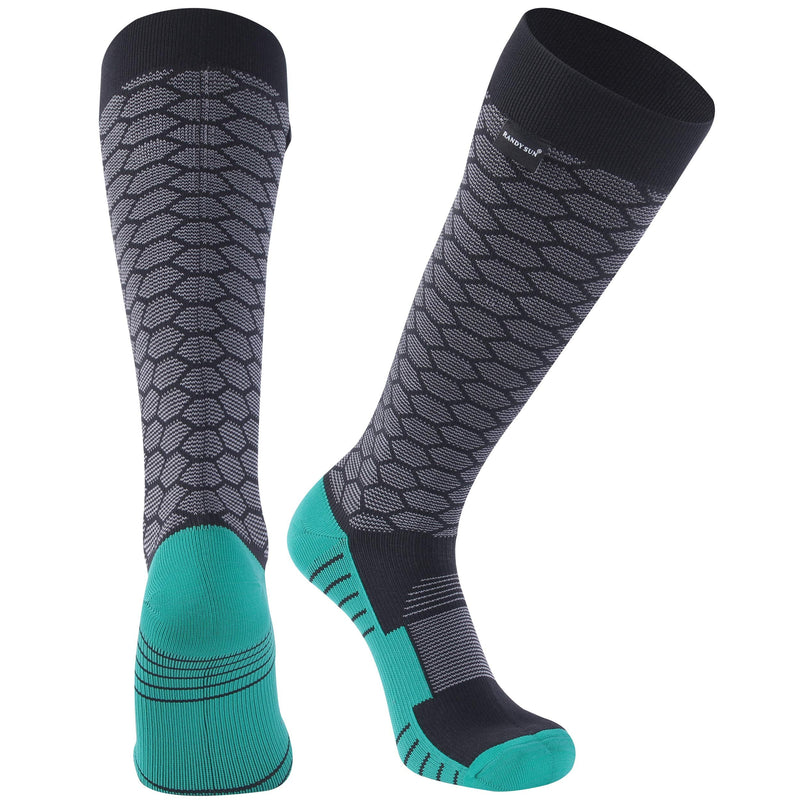 100% Waterproof Skiing Socks, [SGS Certified] RANDY SUN Unisex Knee High Breathable Hiking Trekking Sock 1 Pair X-Small 1 Pair-black Green-waterproof Knee High Socks - BeesActive Australia