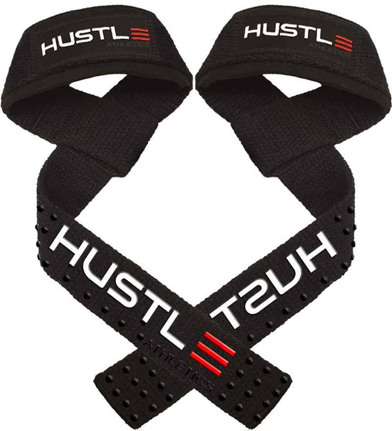 Hustle Athletics Weight Lifting Straps - 24" Soft Cotton Deadlift Straps with Silicone Grip and Wrist Straps for Weight Lifting - Prevent Grip Slip and Lift Heavier with a Solid Grip - BeesActive Australia
