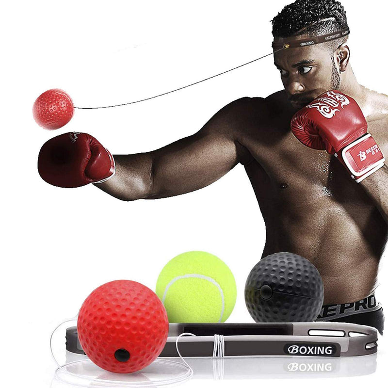 Govary Boxing Reflex Ball Set with Headband - 3 Difficulty Levels Funching Balls, Perfect for Reaction, Agility, Punching Speed, Fight Skill and Hand Eye Coordination Training - BeesActive Australia