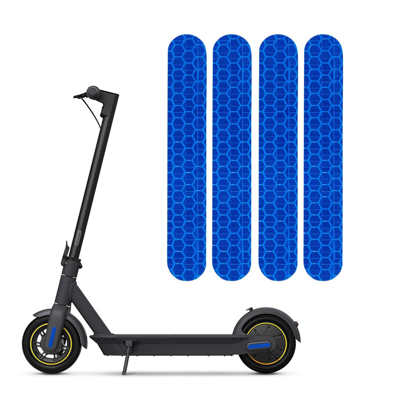 TOMALL Self-Adhesive Night Reflective Stickers Waterproof Warning Strip Compatible with Ninebot Max G30 Electric Scooter Decoration Accessories Blue - BeesActive Australia