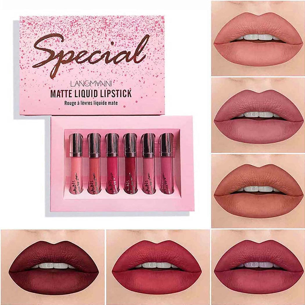 Eyret Matte Waterproof Liquid Lipstick Set Nude High-Pigments Superstay Lip Gloss Set Red Long-lasting Velvety Lipcolor Set Valentines Day Gift Box for Women and Girls(6 Pcs) - BeesActive Australia