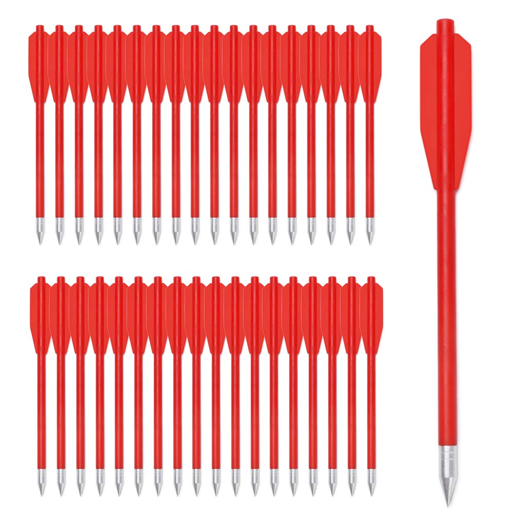 Crossbow Bolts Arrows 6.5" Plastic Hunting Arrows for 50-80lbs Mini Crossbow Archery Pistol - Fishing Hunting Target Practice (Pack of 36-60) 36pcs Red Color - BeesActive Australia