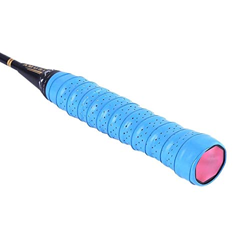 Zerve Tennis Racket Grip Tape - Anti Slip Perforated Super Absorbent Dry Overgrip for Tennis Badminton and Pickleball Light Blue - BeesActive Australia