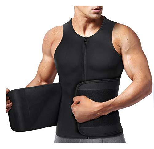 Sweat.Equity Neoprene Sauna Vest for Men, Hot Sweat Waist Trainer Workout Tank Top, Mens Body Shaper Gym Suit with Adjustable Belt & Zipper for Weight Loss, Upper Body Slimming Small - BeesActive Australia