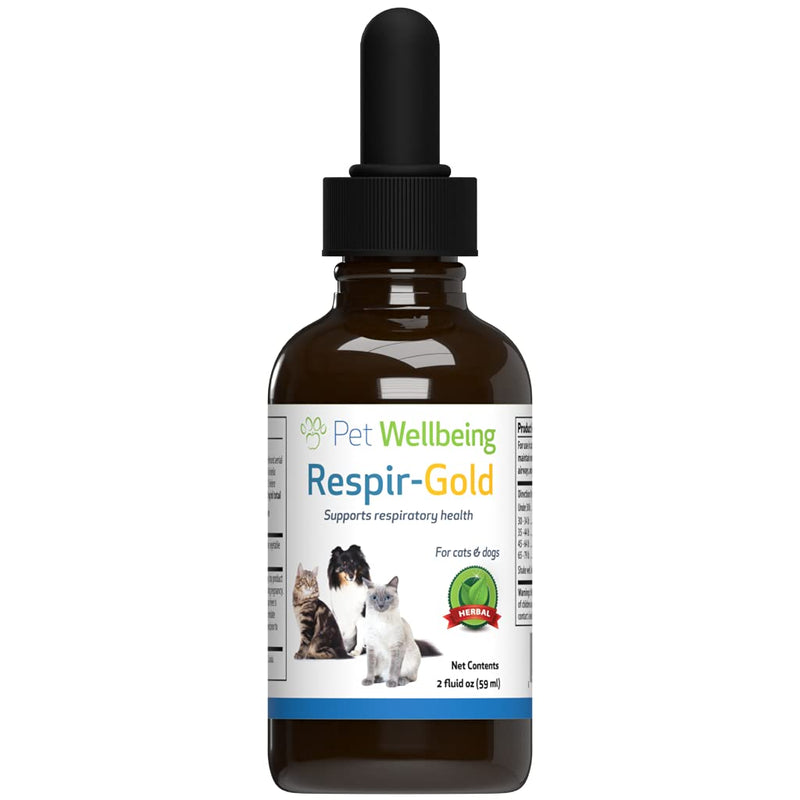 Pet Wellbeing - Respir-Gold for Cats - Natural Support for Open Airways & Easy Breathing in Felines - 2oz (59ml.) - BeesActive Australia